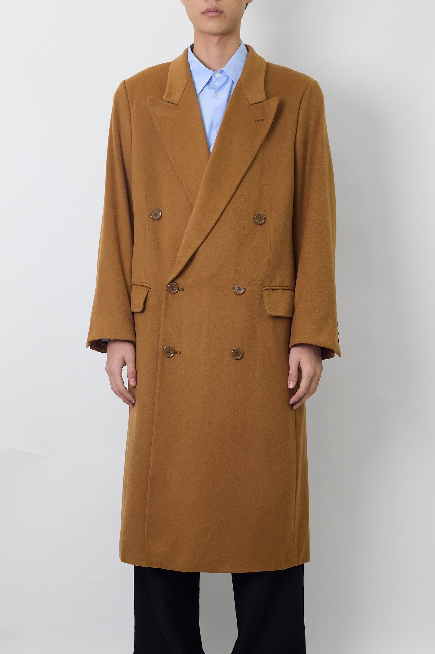VINTAGE CAMEL CASHMERE LONG COAT MADE IN ITALY