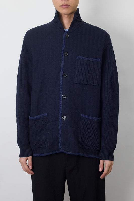 CHAVARRIAS DESIGNED NAVY WOOL KNIT JACKET