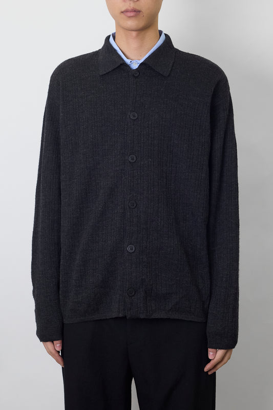 VINTAGE GRAY WOOL KNIT JACKET MADE IN ITALY