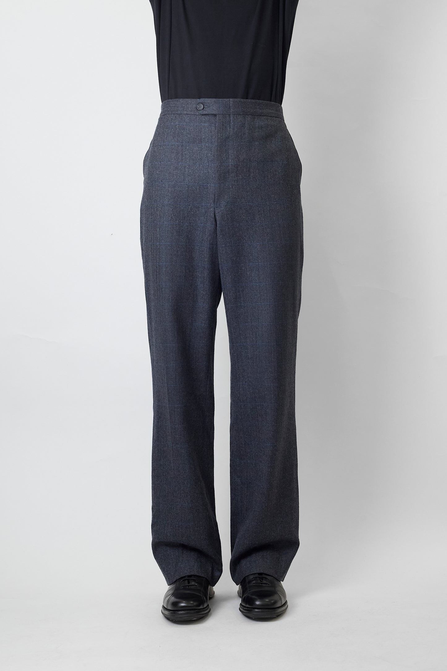 VINTAGE GRAY WOOL WIDE PANTS