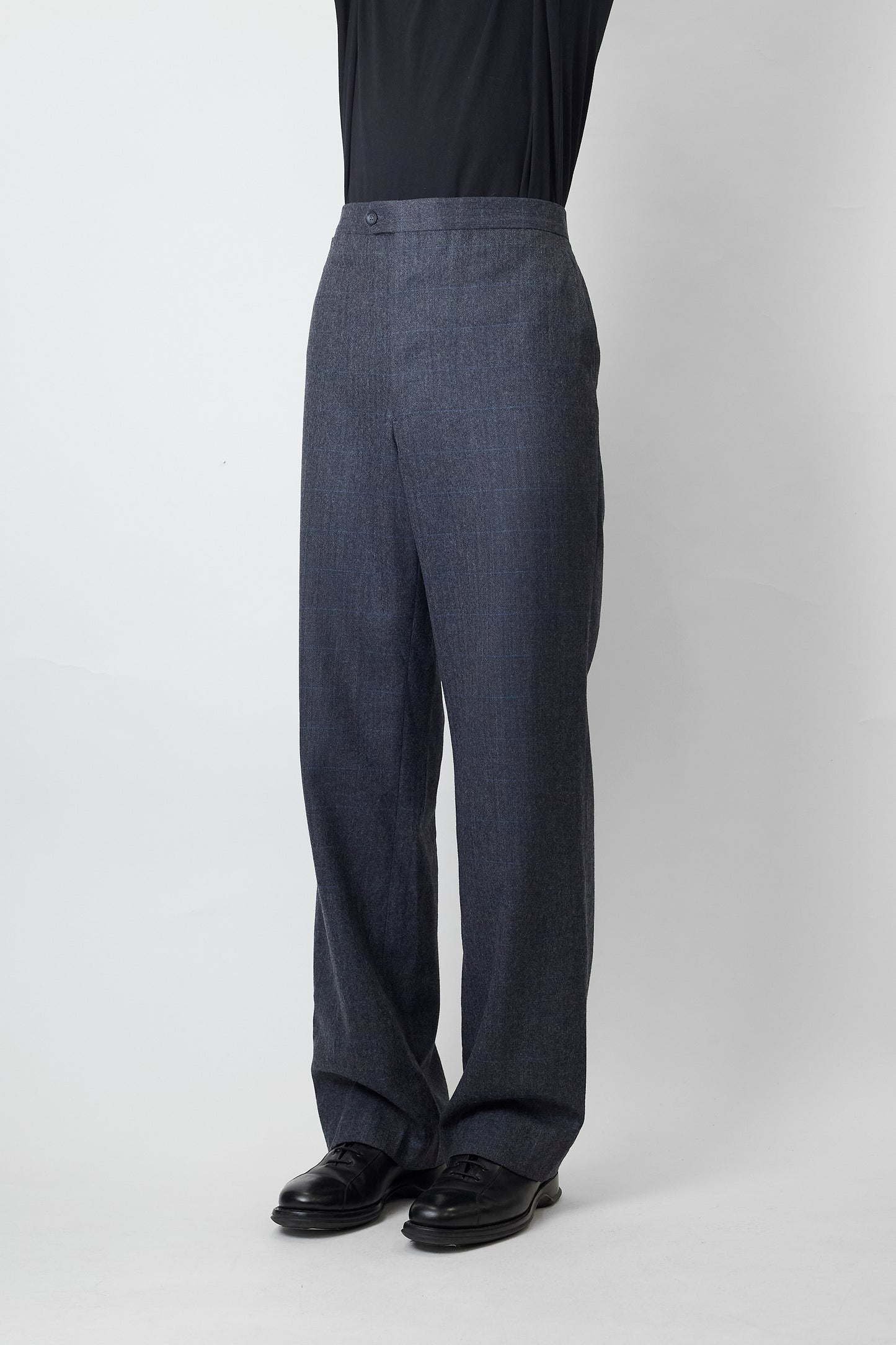VINTAGE GRAY WOOL WIDE PANTS