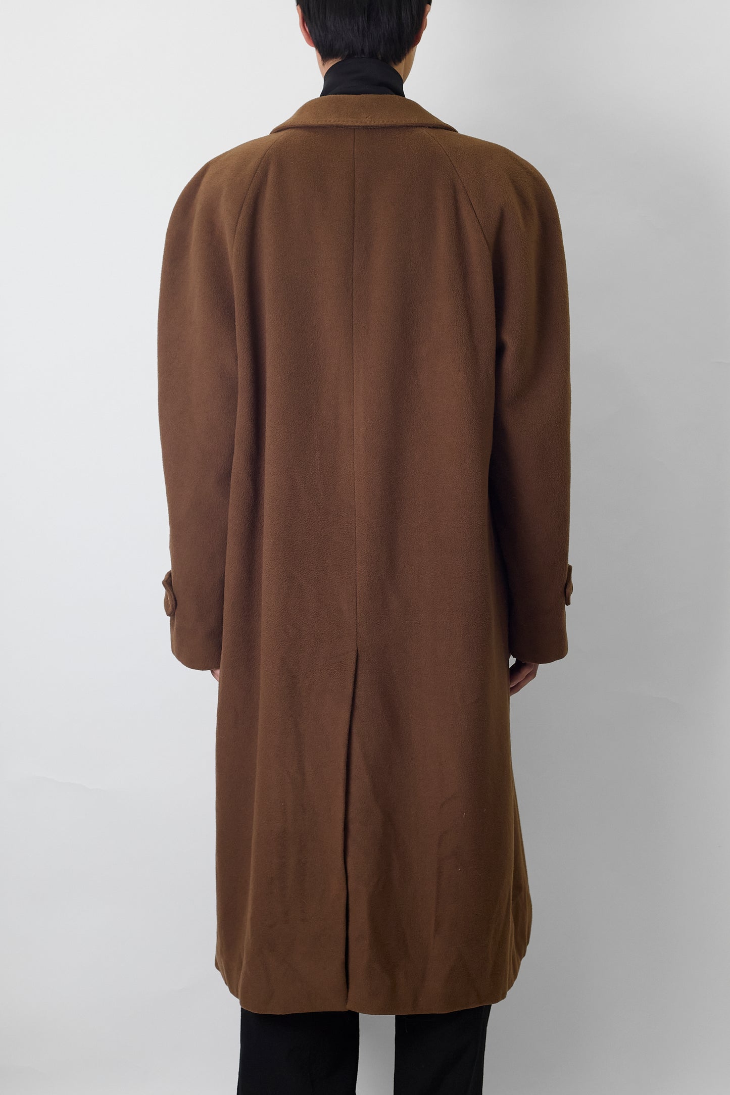 PIERRE CARDIN BROWN CASHMERE WOOL LONG COAT MADE IN FRANCE