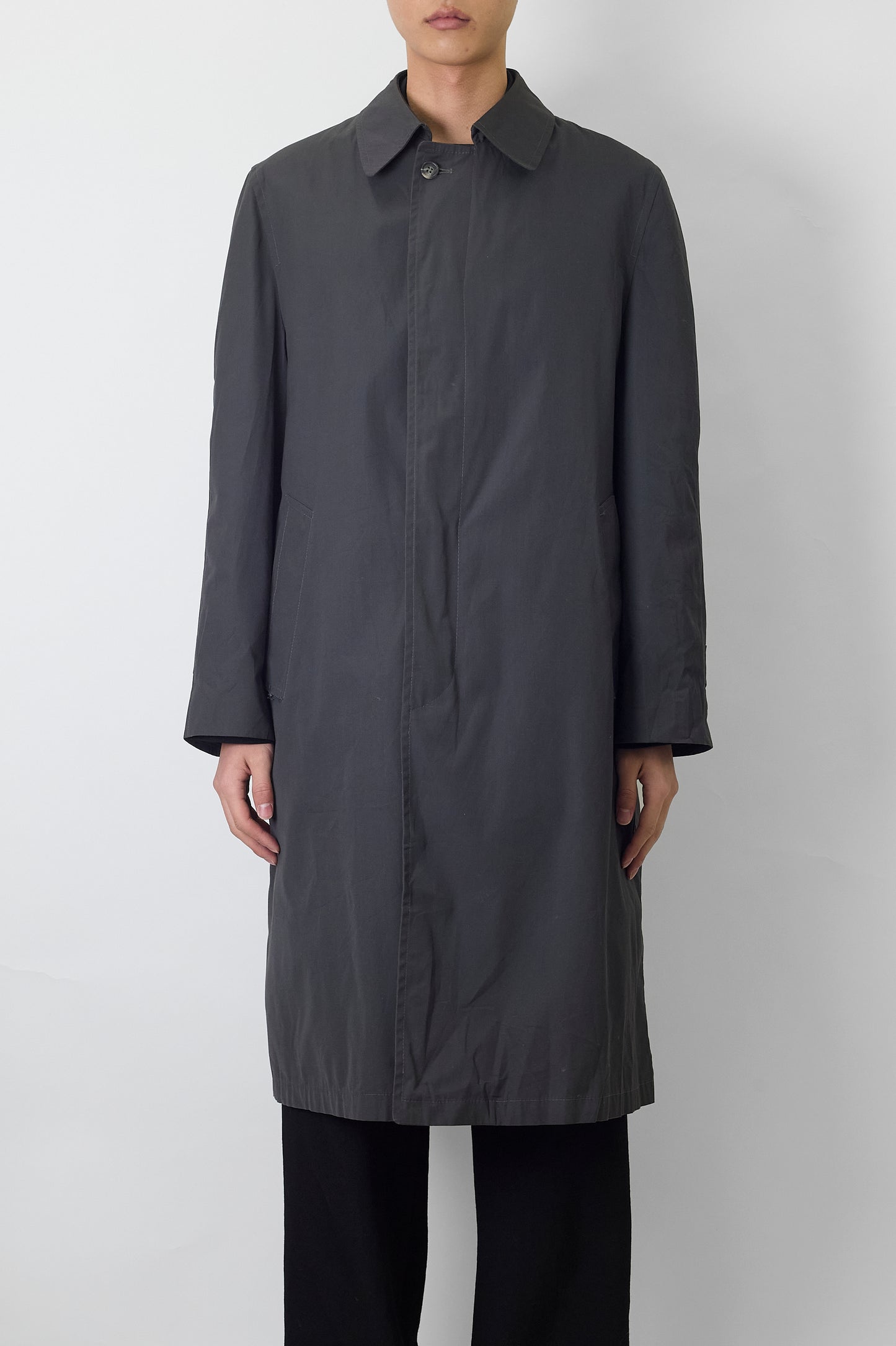 CHRISTIAN DIOR FADED BLACK LONG COAT MADE IN USA