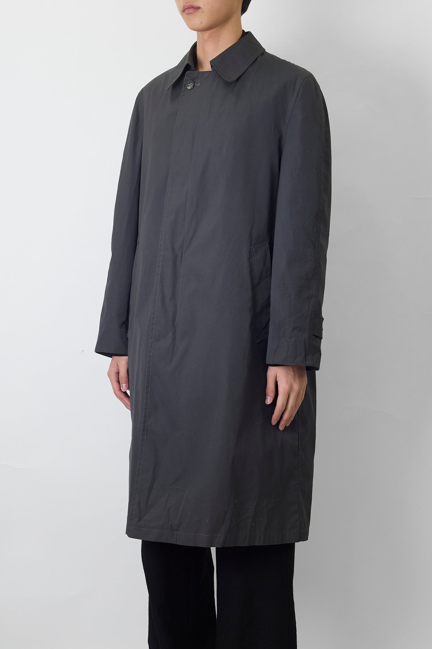 CHRISTIAN DIOR FADED BLACK LONG COAT MADE IN USA