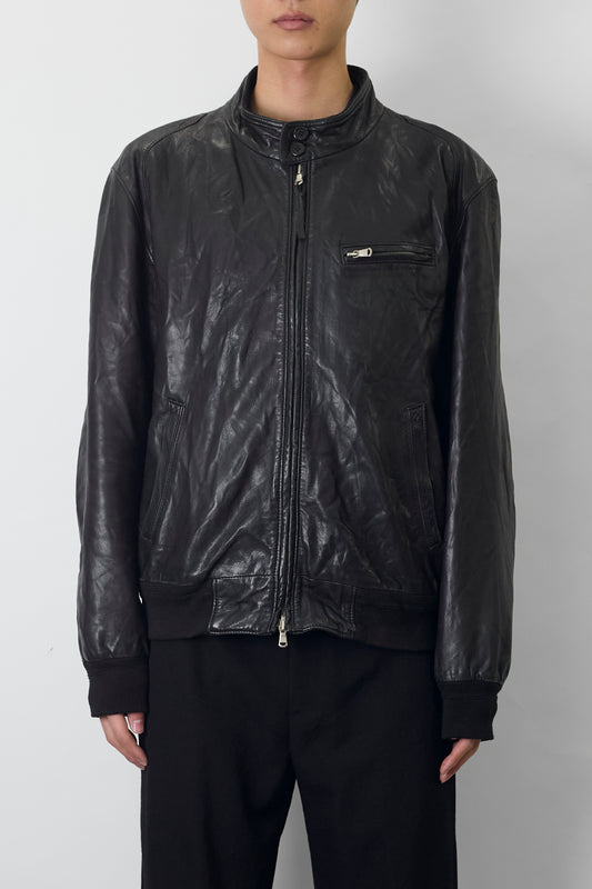 RODRIGO BLACK LEATHER SHORT JACKET