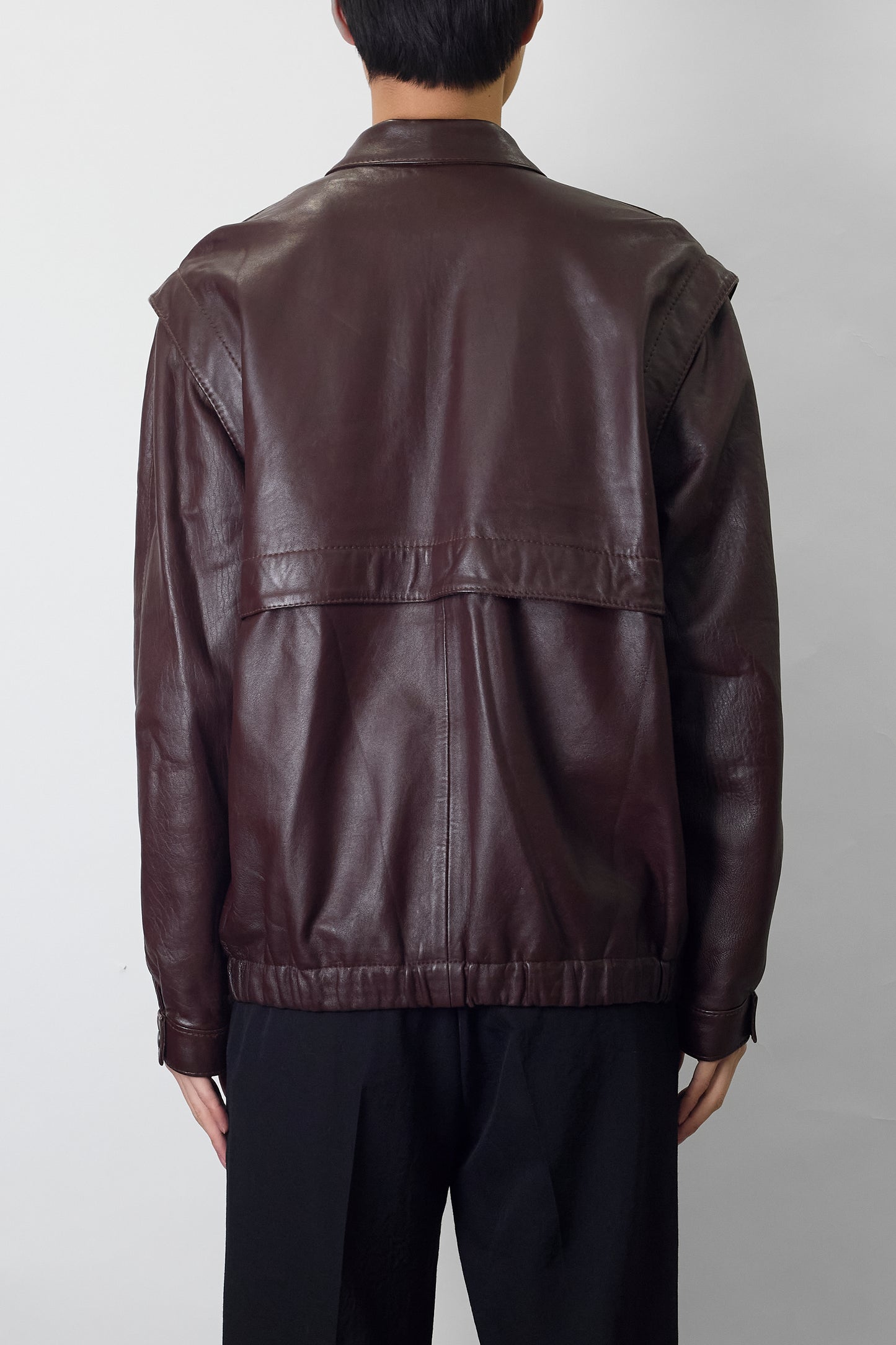 VINTAGE BURGUNDY LEATHER JACKET MADE IN FRANCE