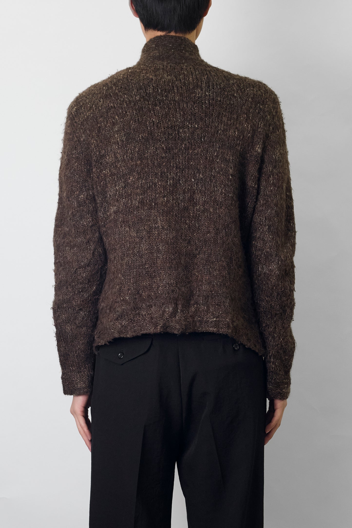 VINTAGE DESIGNED BROWN KNIT JACKET NADE IN GERMANY