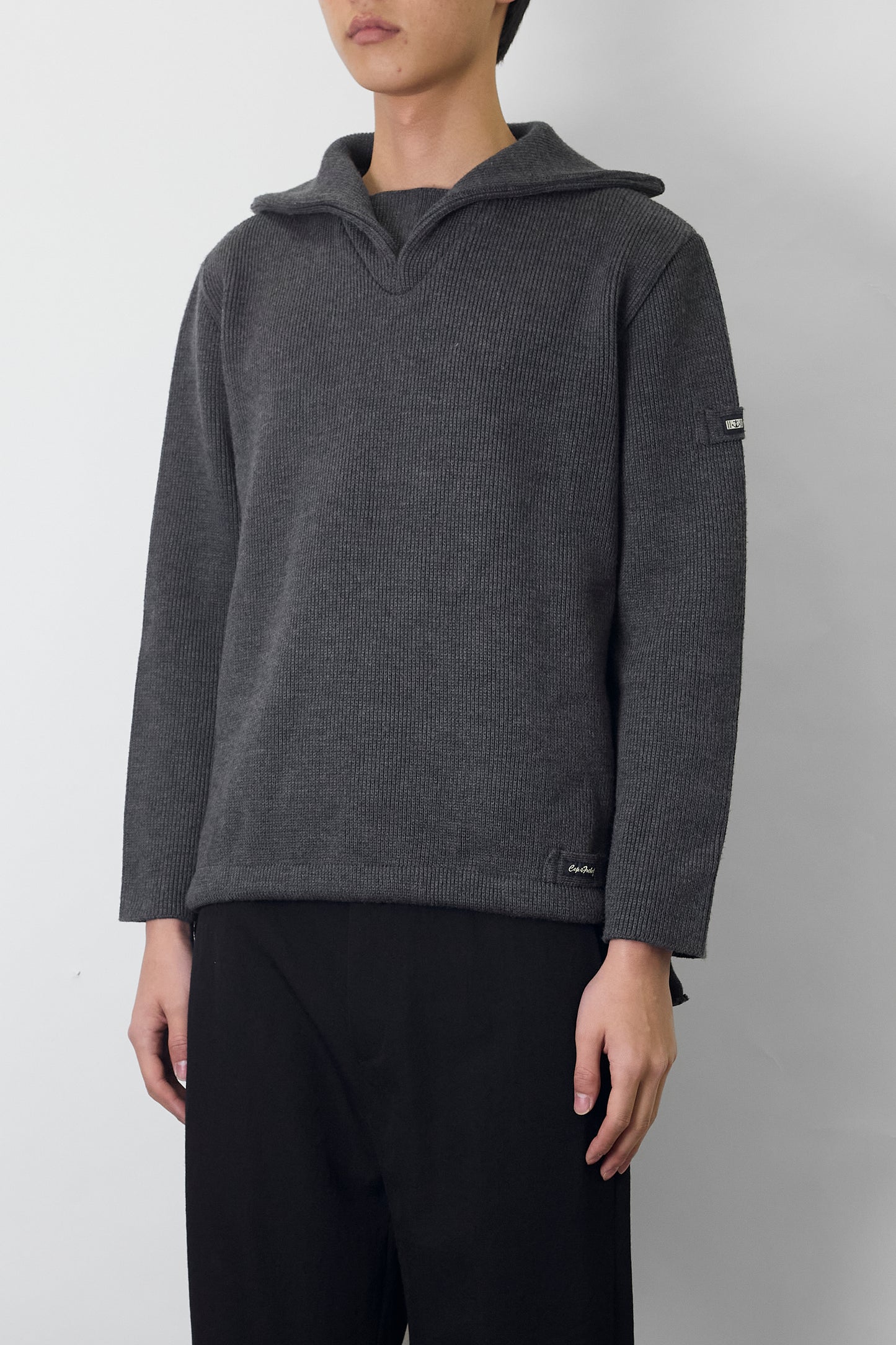 VINTAGE DESIGNED GRAY WOOL KNIT MADE IN FRANCE