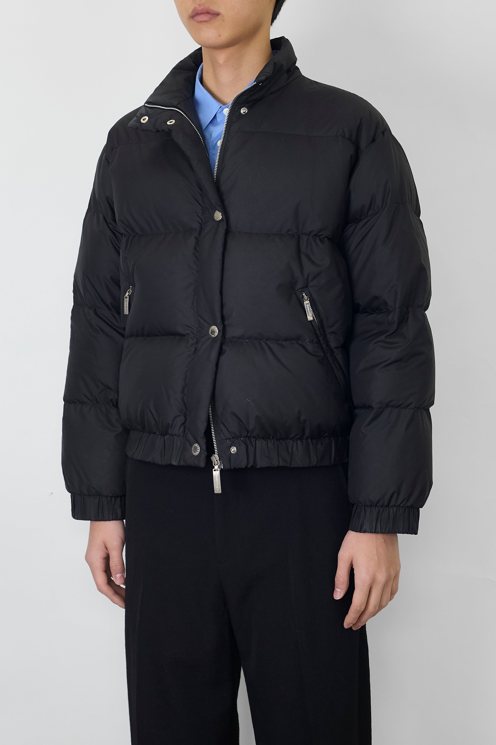 DOLCE&GABBANA BLACK SHORT DOWN JACKET MADE IN ITALY – DISSONANCE