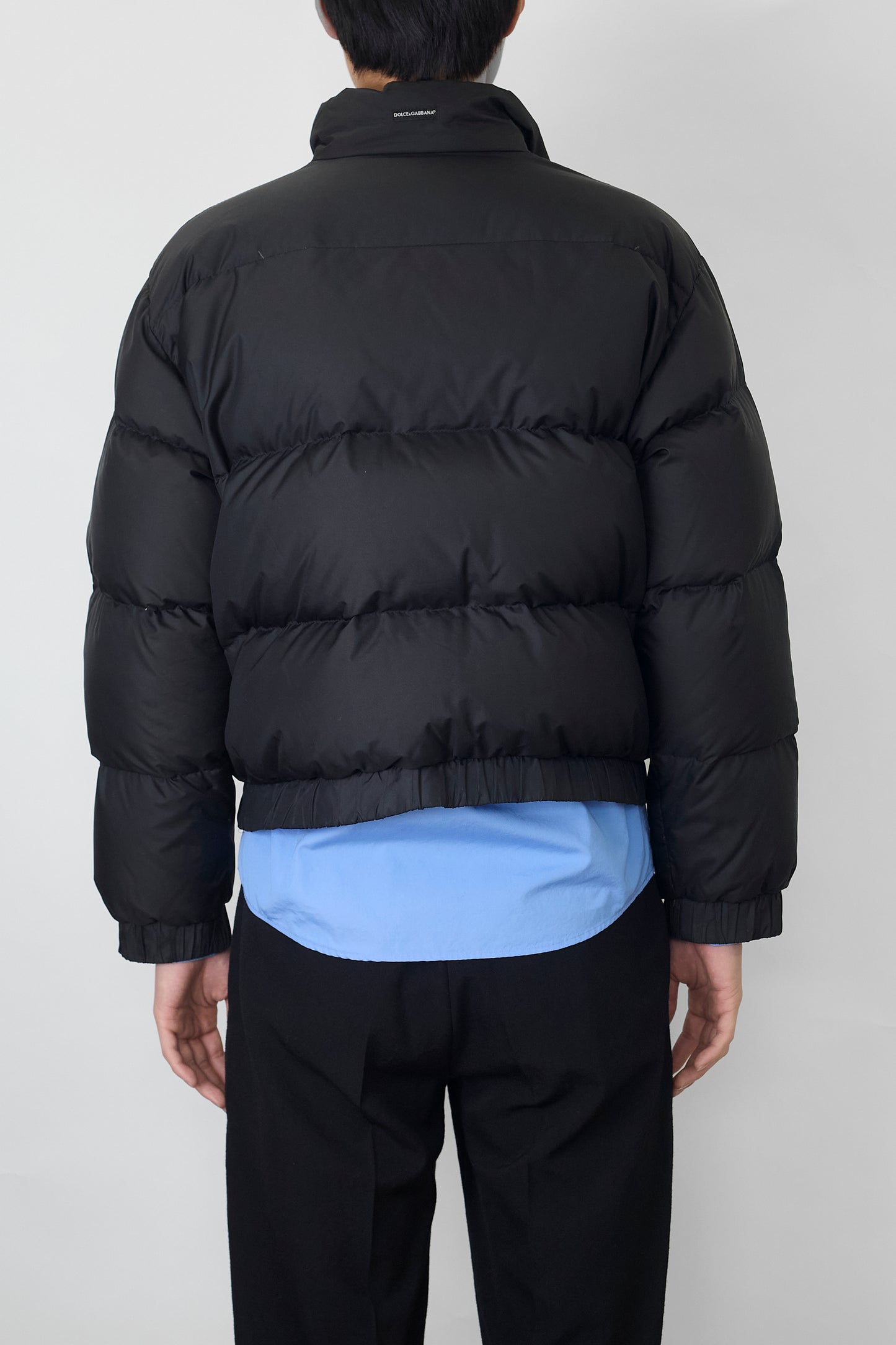 DOLCE&GABBANA BLACK SHORT DOWN JACKET MADE IN ITALY