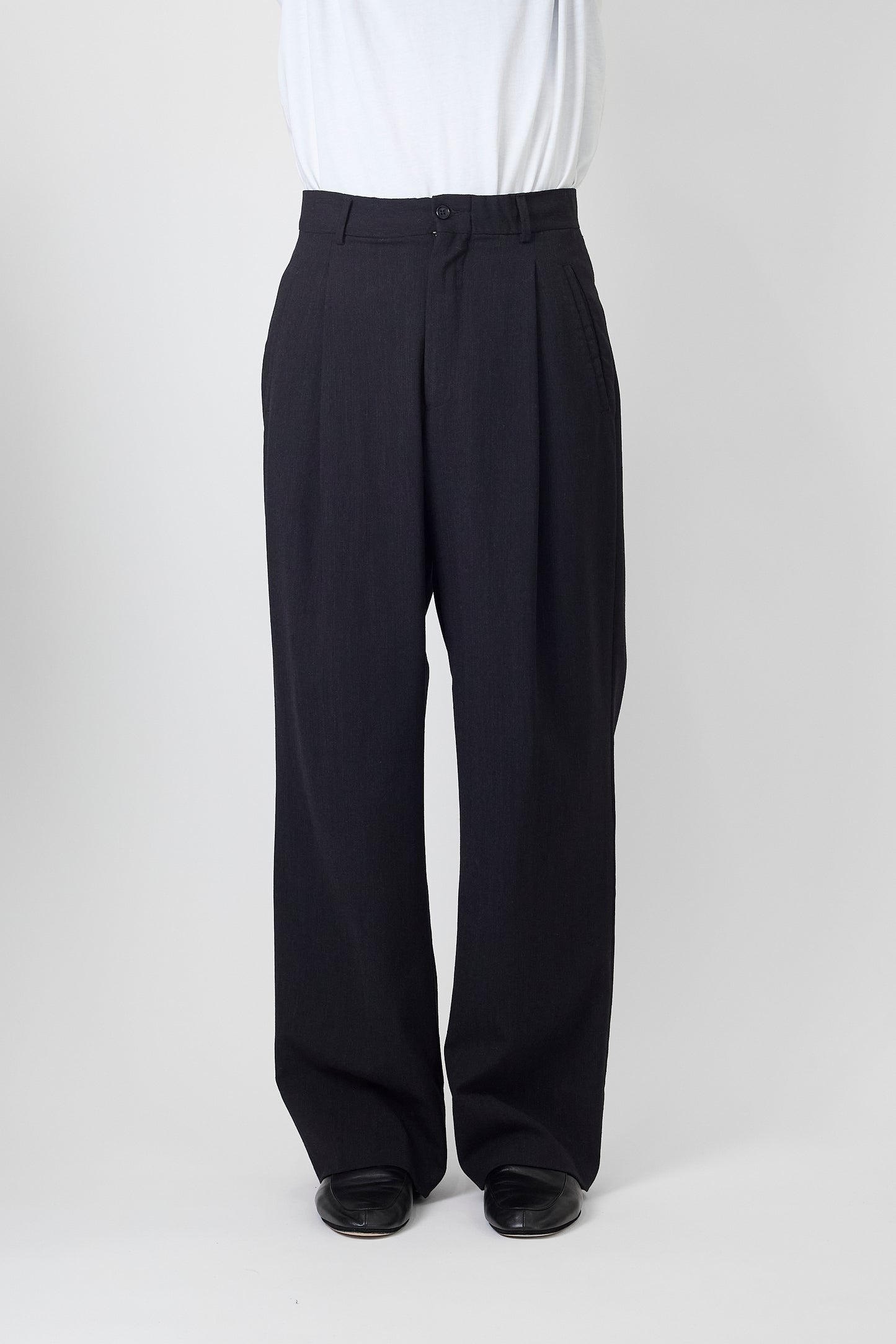 VERRI GRAY WOOL WIDE PANTS MADE IN ITALY