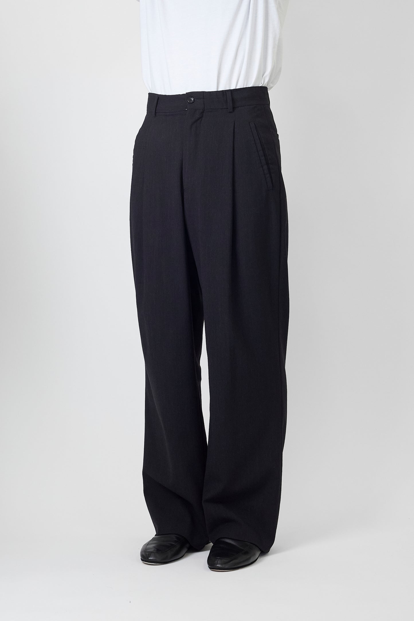 VERRI GRAY WOOL WIDE PANTS MADE IN ITALY