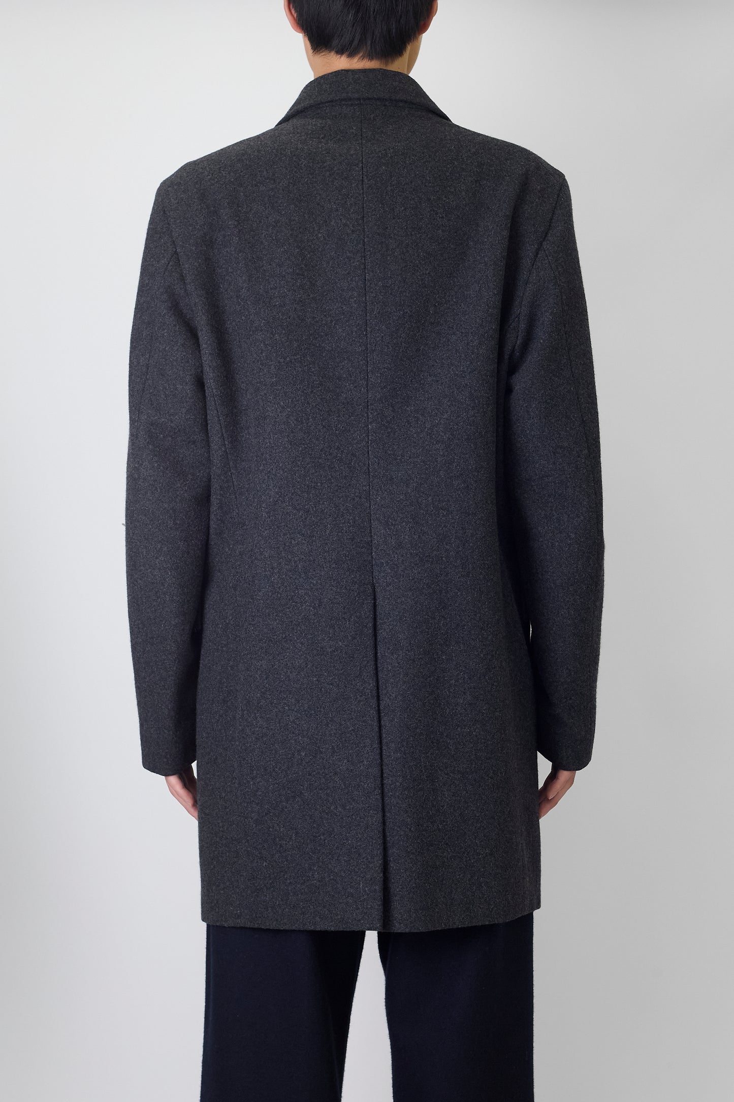 JIL SANDER GRAY WOOL ANGORA COAT MADE IN ITALY