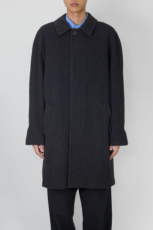 VINTAGE GRAY WOOL LONG COAT MADE IN ITALY