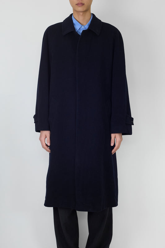 VENTURE MILANO NAVY CASHMERE WOOL LONG COAT MADE IN ITALY