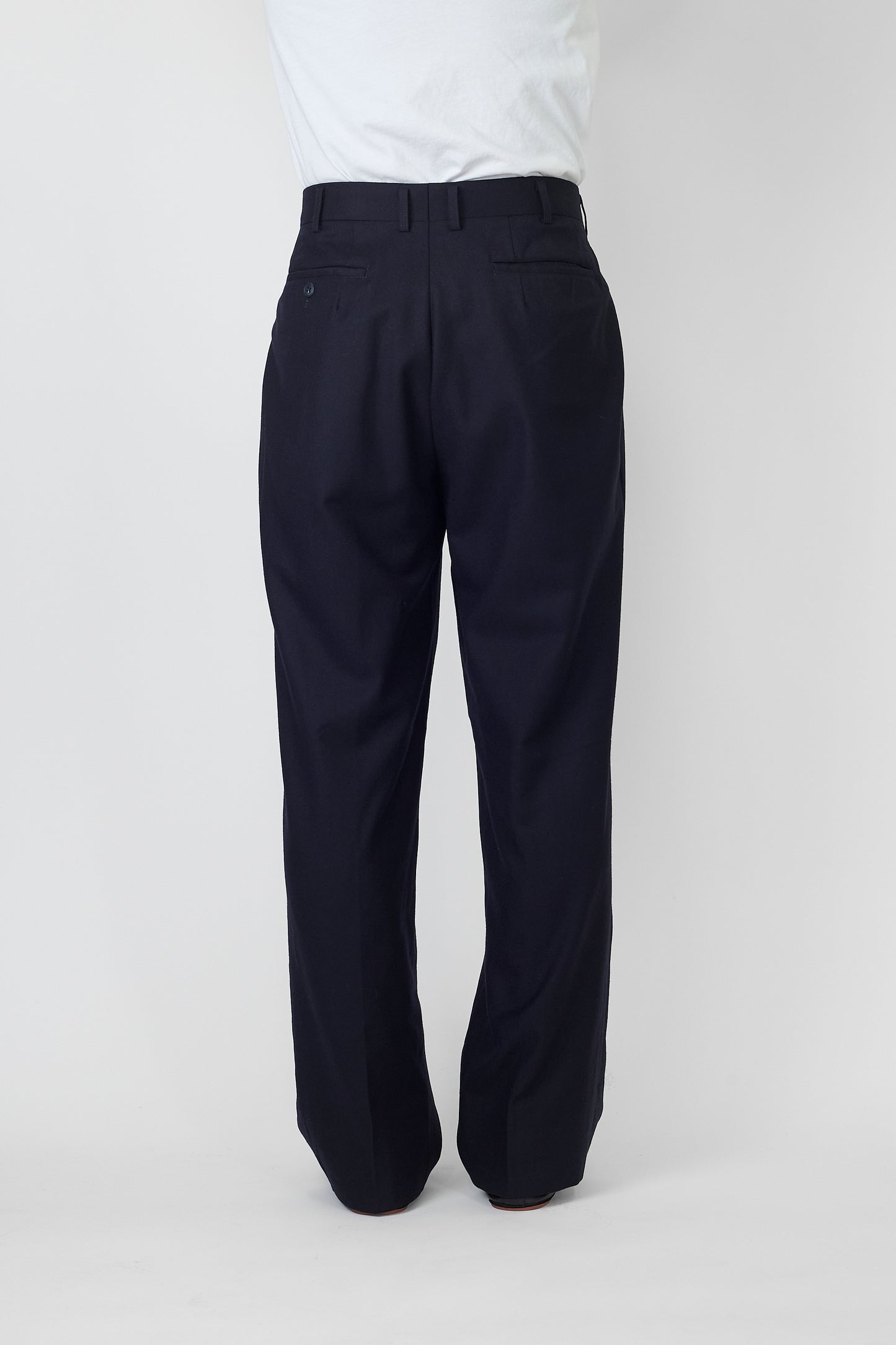 BURBERRYS NAVY WOOL WIDE PANTS