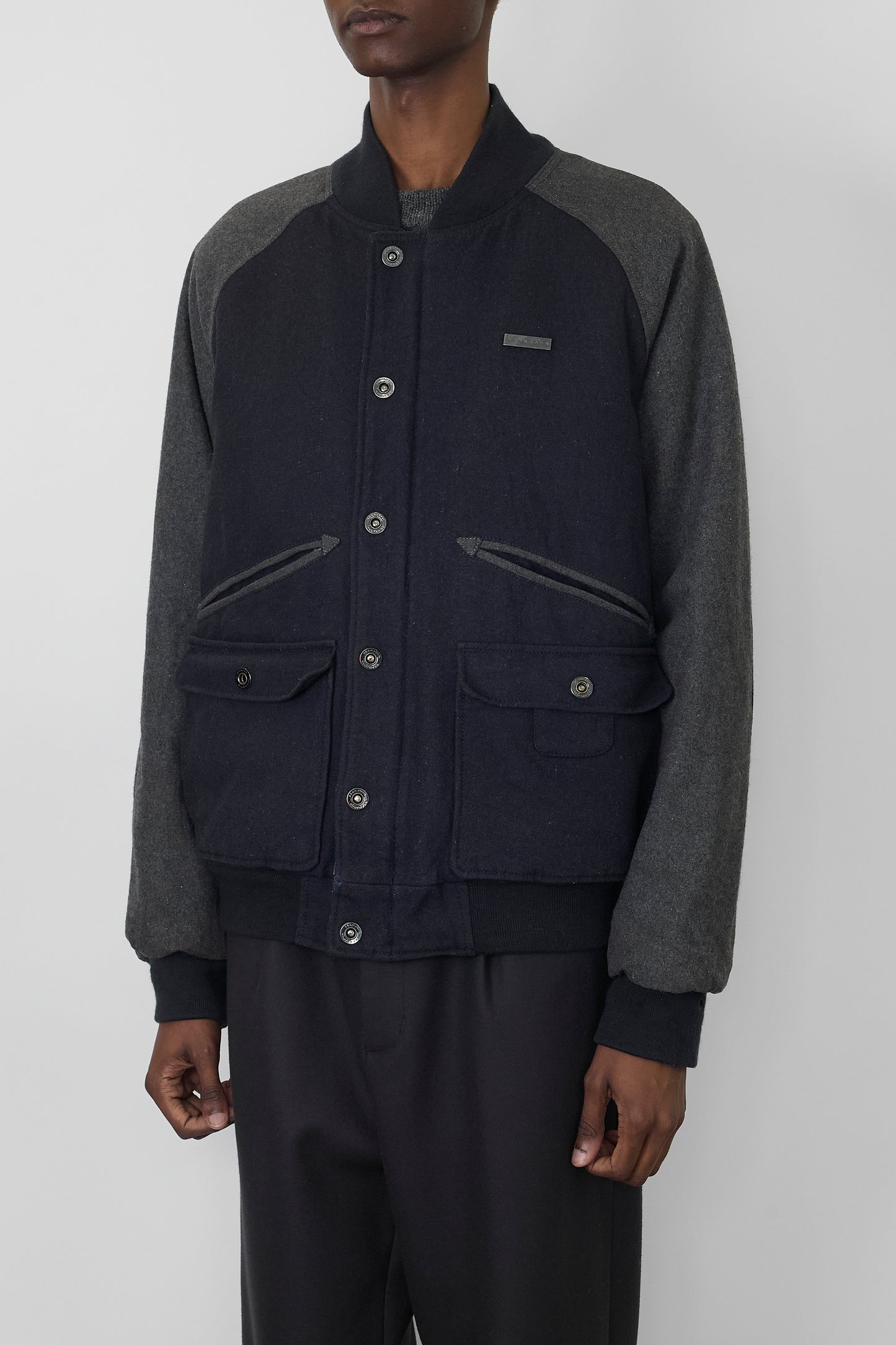 SEAN JOHN NAVY GRAY WOOL SHORT JACKET