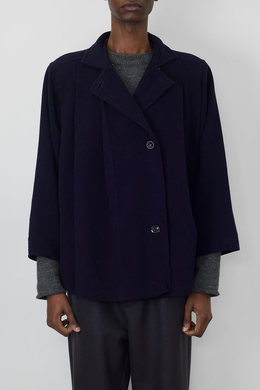 MAX MARA BY ANNE MARIE BARETTA DESIGNED NAVY WOOL JACKET