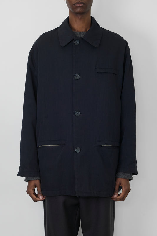 GIORGIO ARMANI NAVY WOOL JACKET MADE IN ITALY