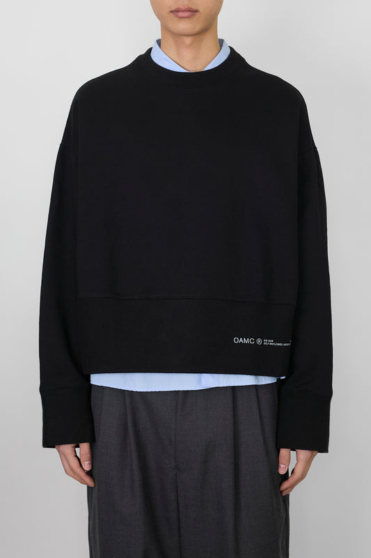 OAMC BLACK SHORT SWEAT SHIRT MADE IN ITALY