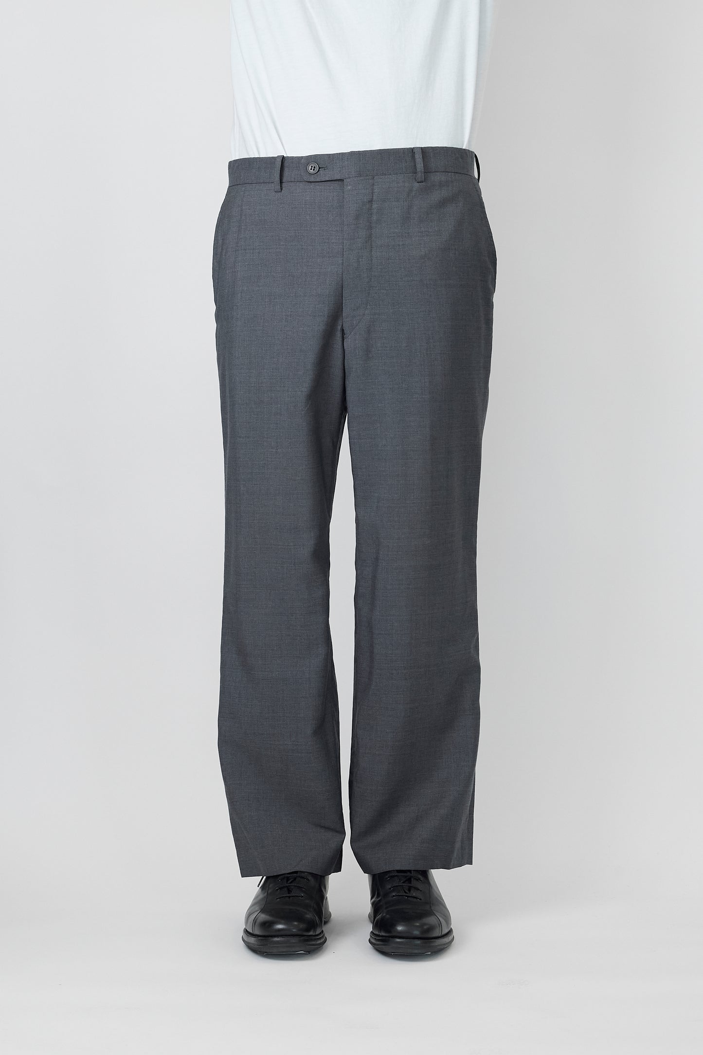 CHRISTIAN DIOR GRAY WOOL WIDE PANTS