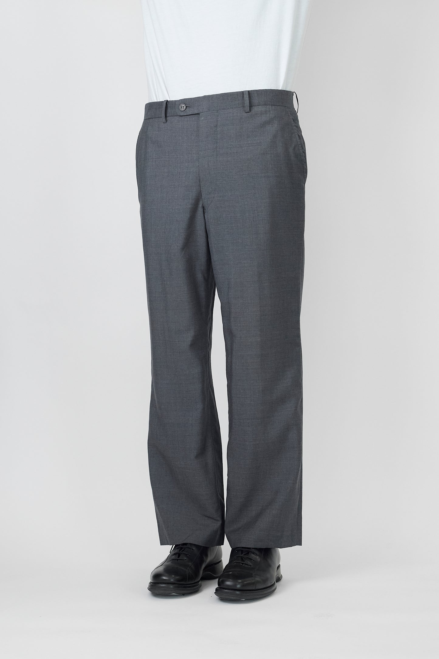 CHRISTIAN DIOR GRAY WOOL WIDE PANTS