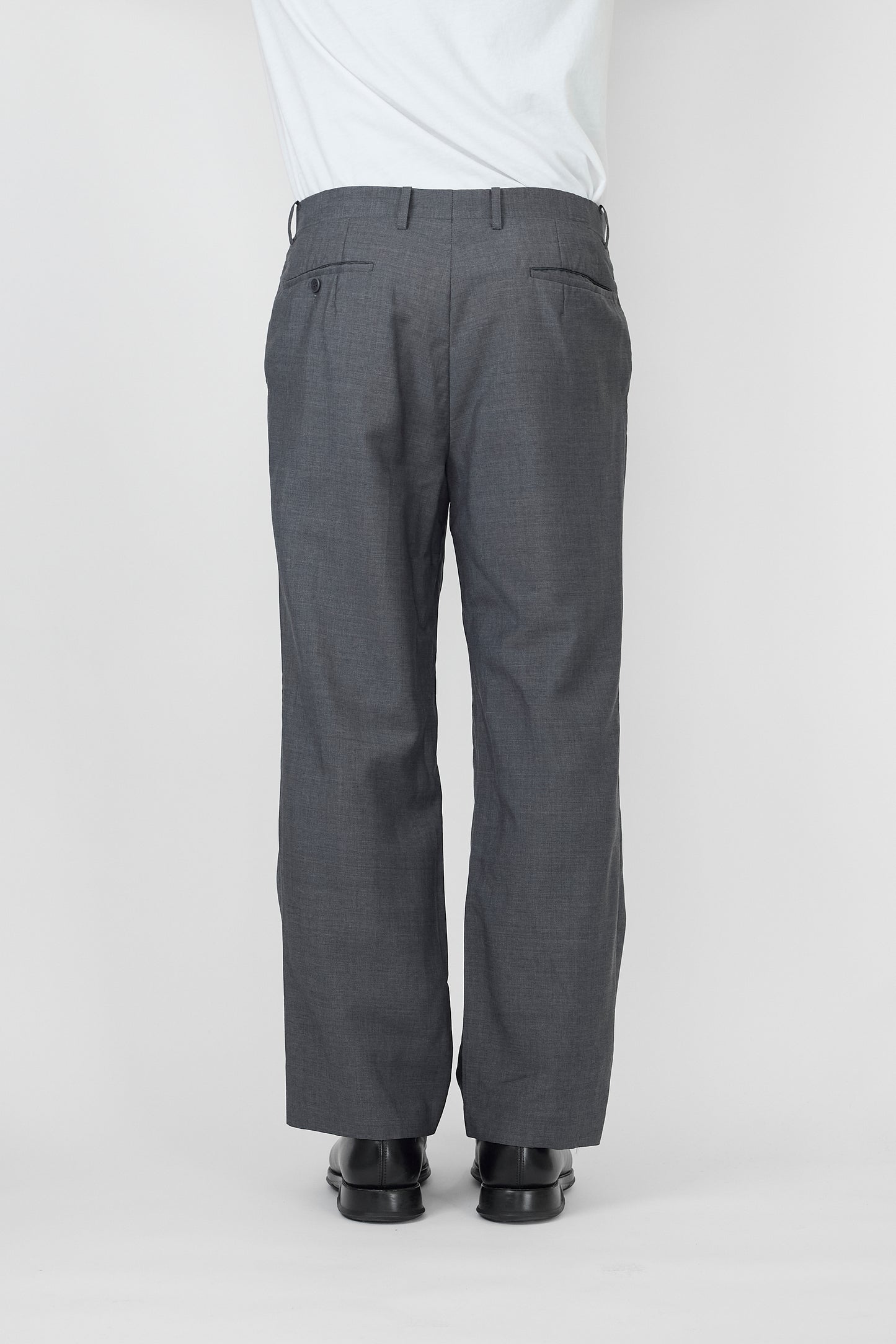 CHRISTIAN DIOR GRAY WOOL WIDE PANTS