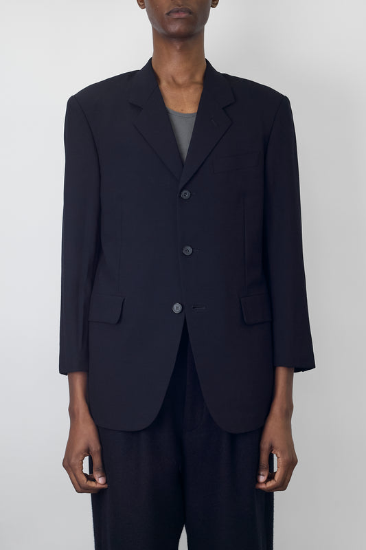 A.A.R BY YOHJI YAMAMOTO NAVY WOOL TAILORED JACKET