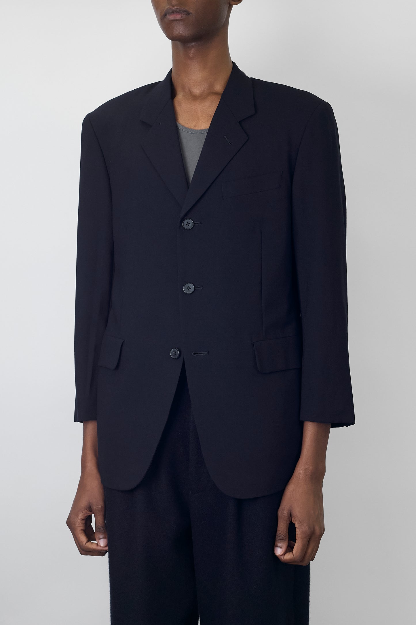 A.A.R BY YOHJI YAMAMOTO NAVY WOOL TAILORED JACKET