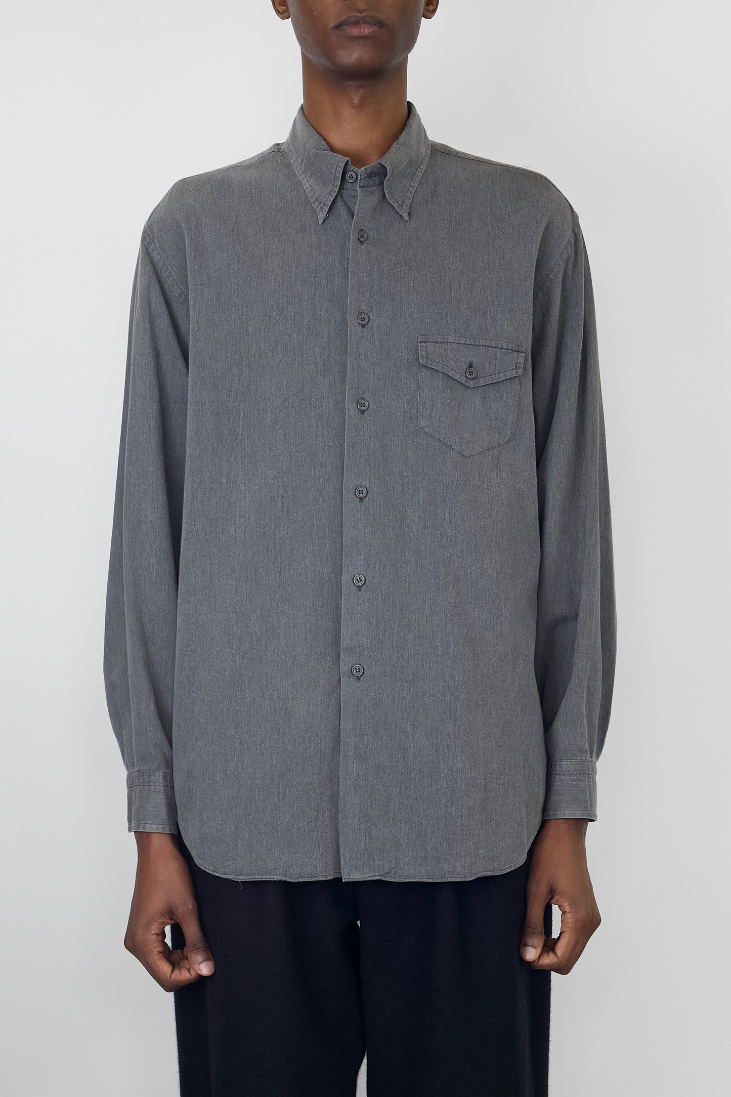 GIORGIO ARMANI GRAY WIDE CLASSIC SHIRT MADE IN ITALY