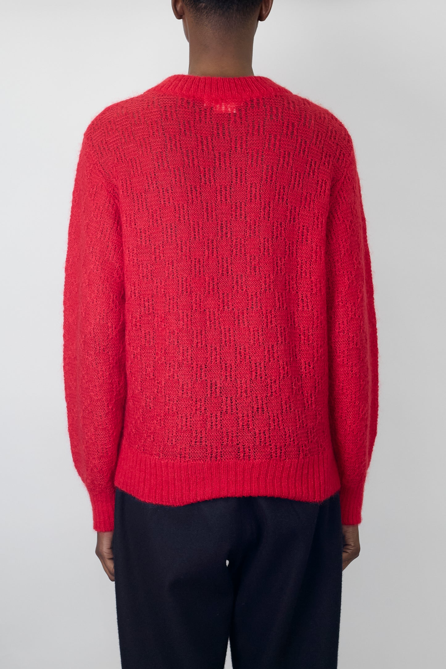 GANRYU RED MOHAIR V NECK KNIT