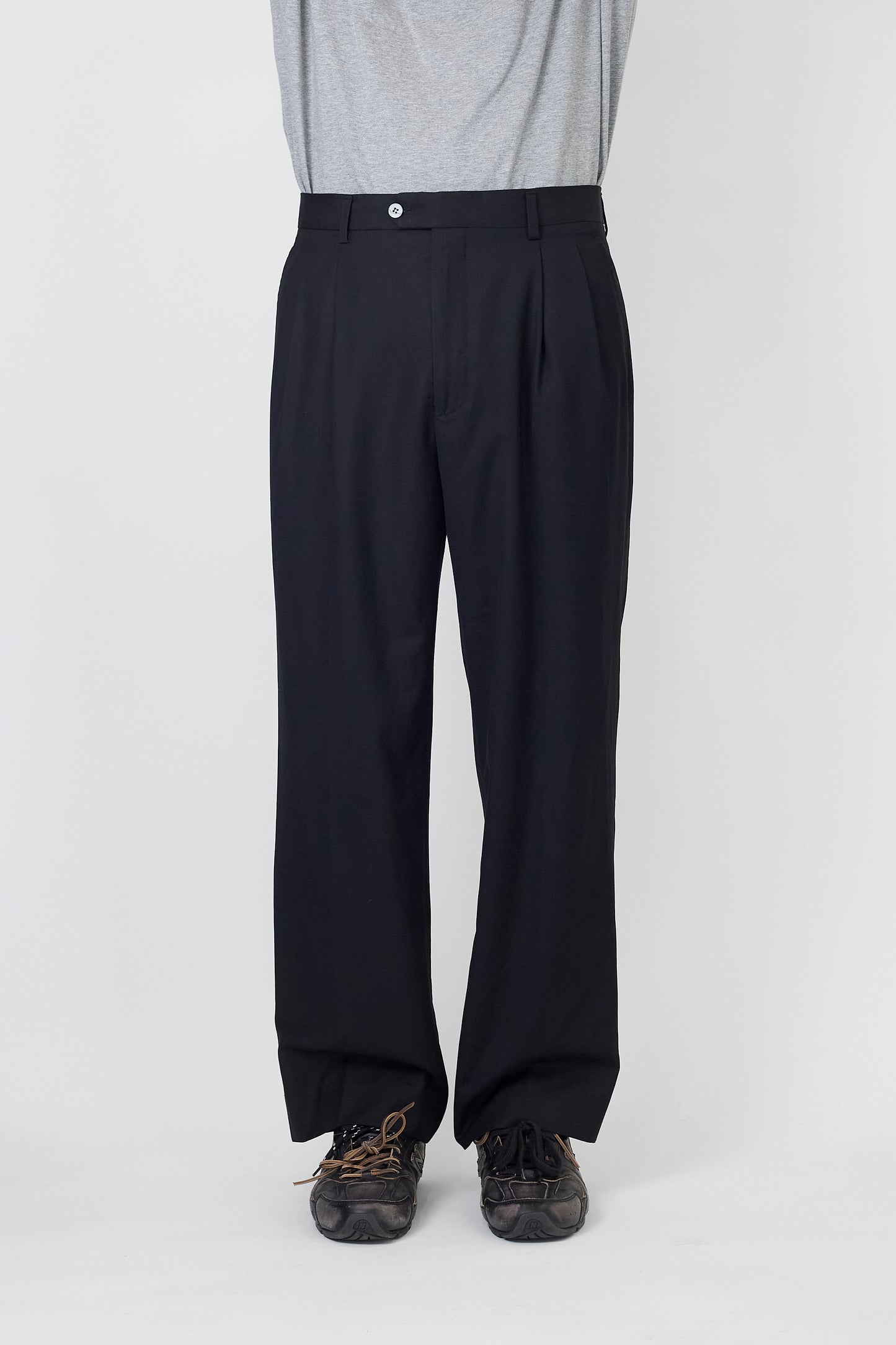 GUCCI BLACK WOOL WIDE PANTS