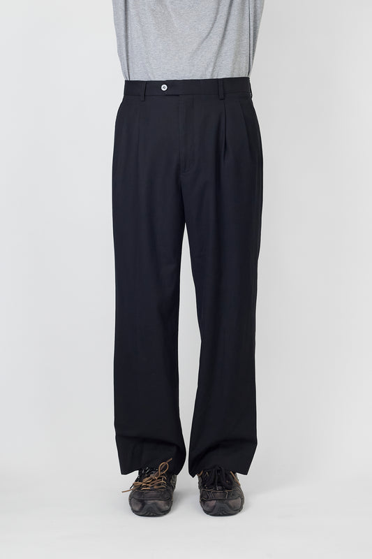 GUCCI BLACK WOOL WIDE PANTS