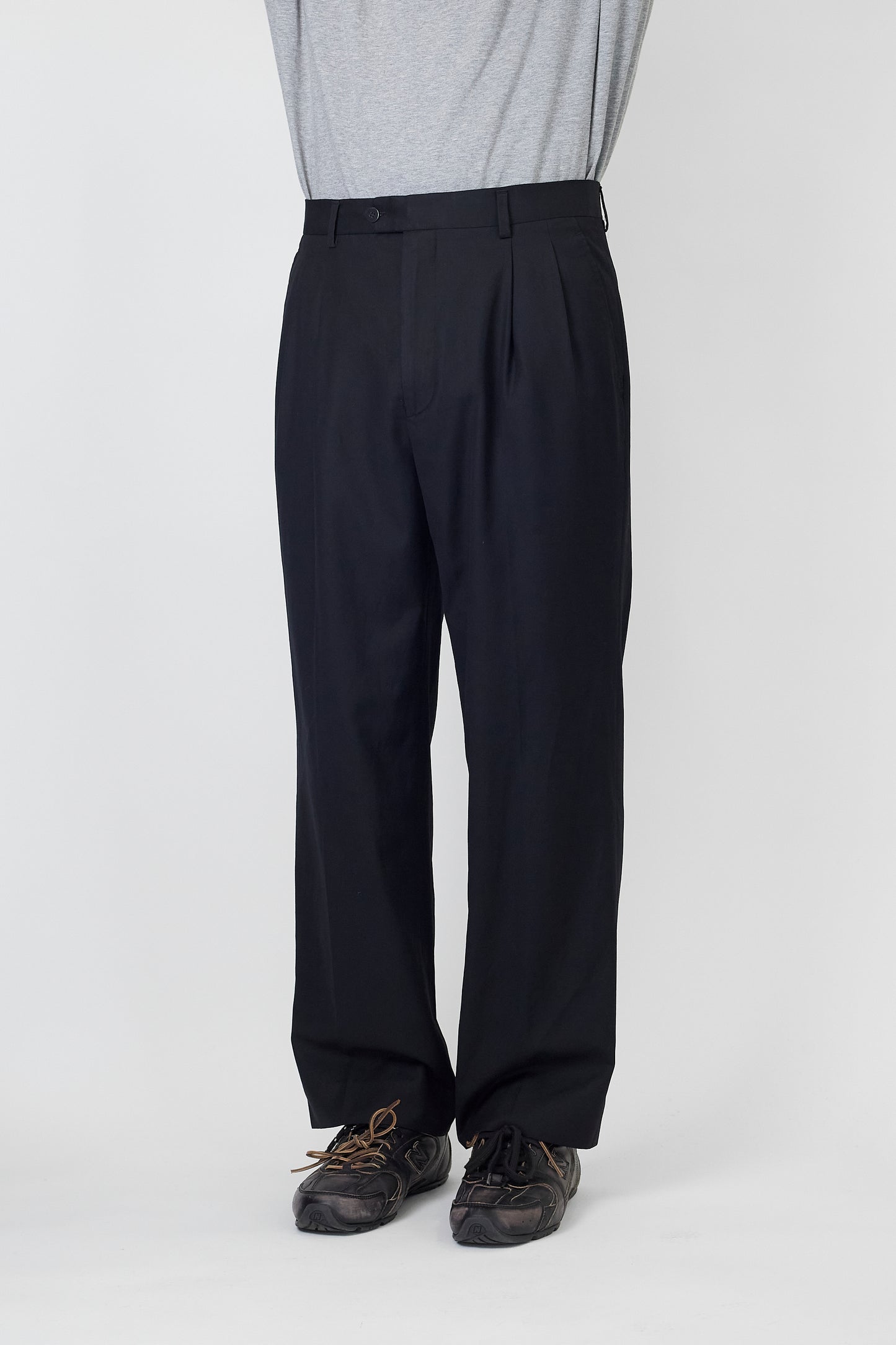 GUCCI BLACK WOOL WIDE PANTS
