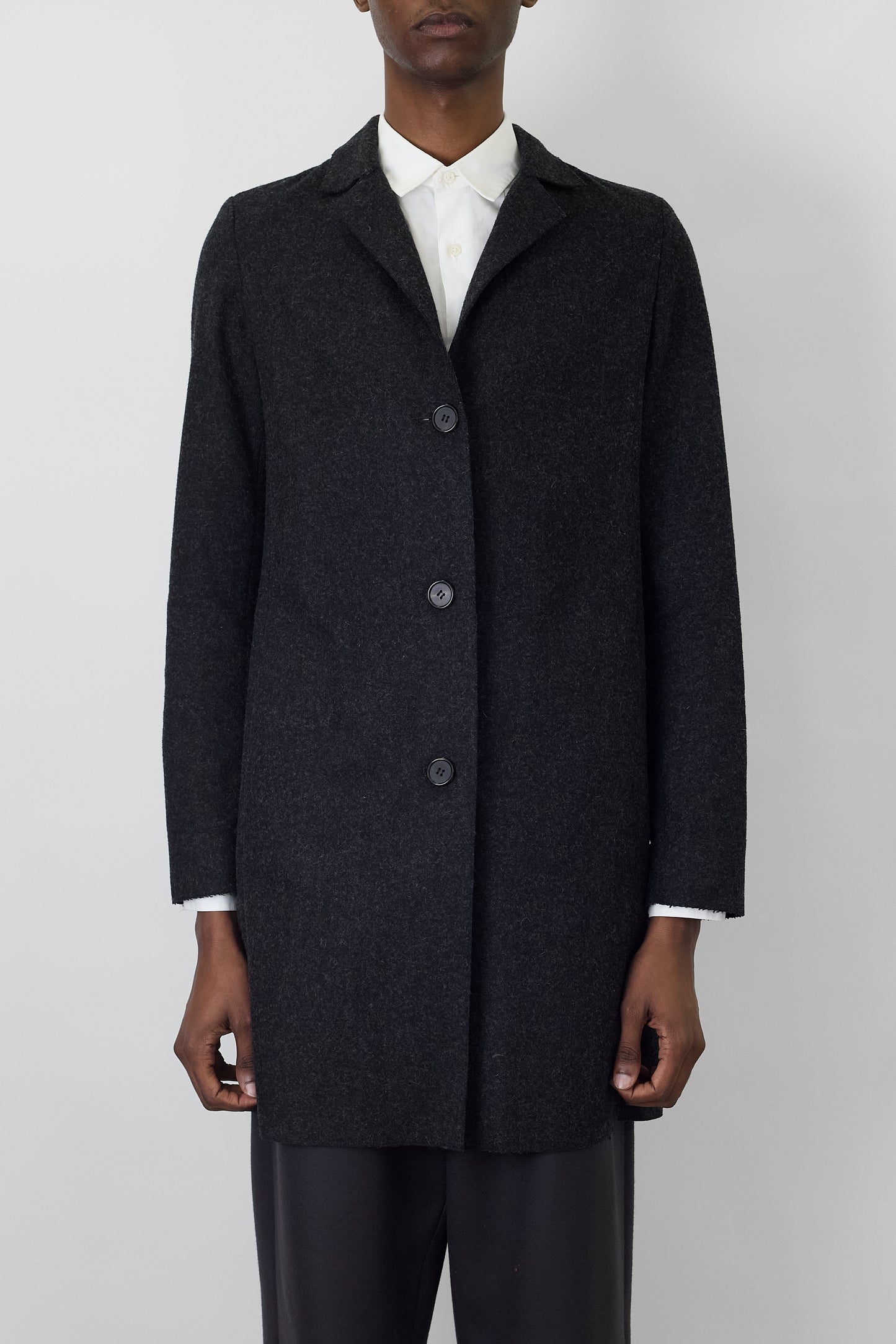 JIL SANDER GRAY WOOL COAT MADE IN ITALY
