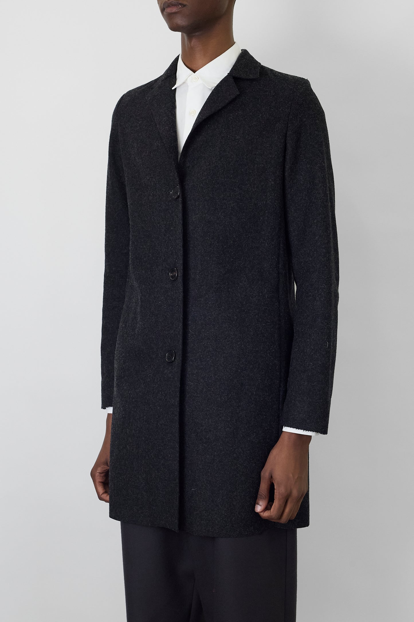 JIL SANDER GRAY WOOL COAT MADE IN ITALY