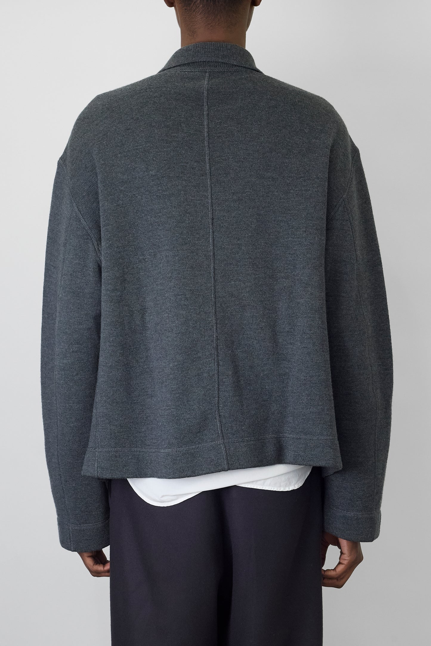 GIANNI VERSACE GRAY WOOL  KNIT JACKET MADE IN ITALY
