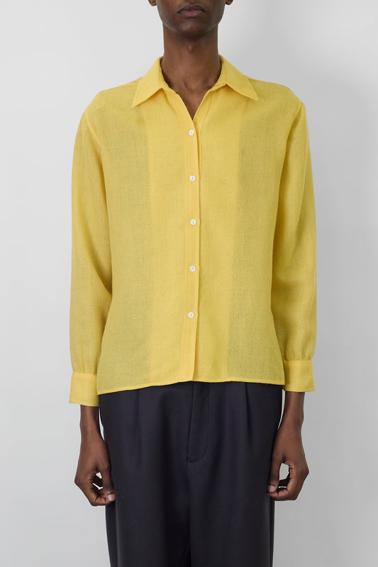 VINTAGE YELLOW WOOL SHIRT MADE IN IRELAND