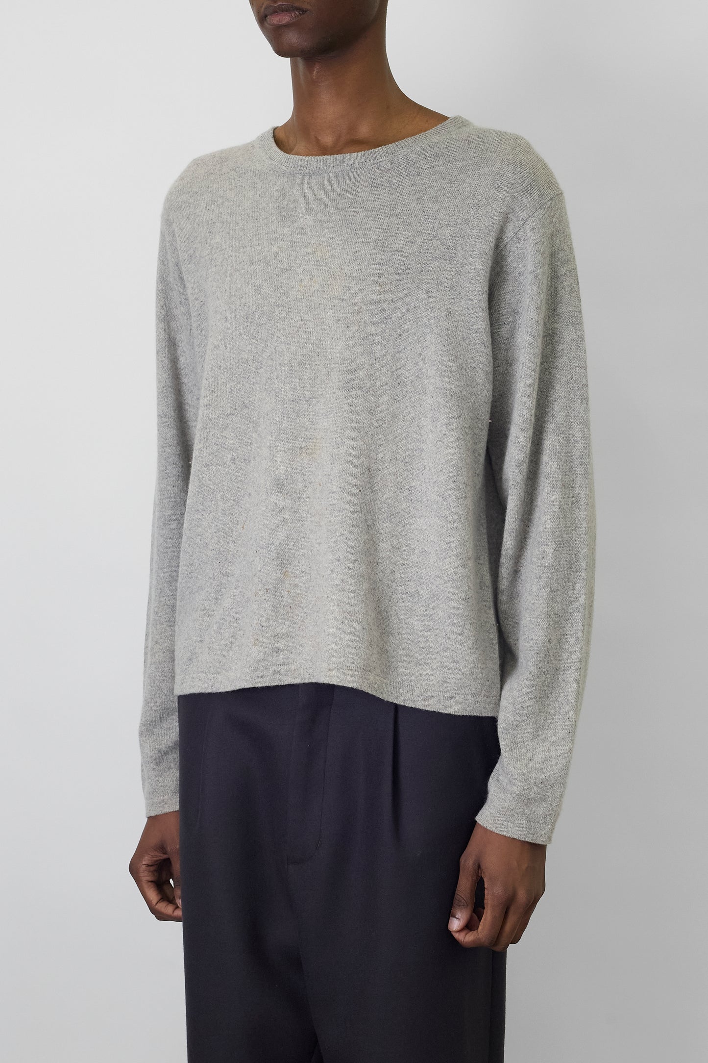 VINTAGE LIGHT GRAY CASHMERE SHORT KNIT