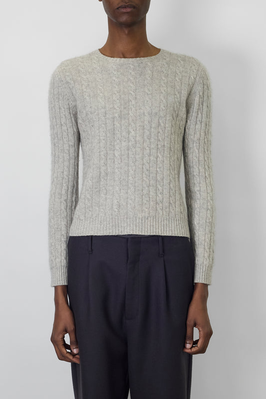 LAUREN LIGHT GRAY CASHMERE SHORT KNIT