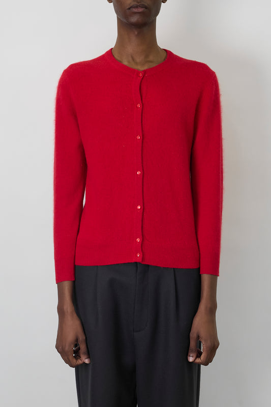 VINTAGE DESIGNED RED CASHMERE KNIT