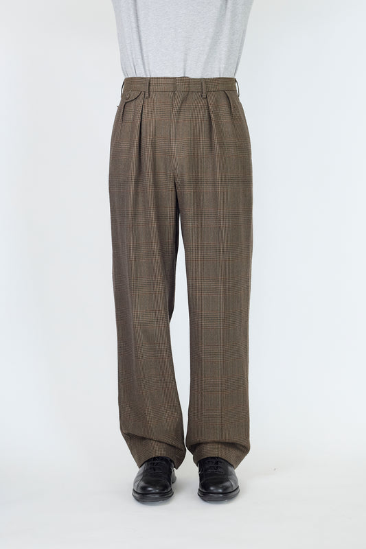 POLO BY RALPH LAUREN BROWN WOOL WIDE PANTS