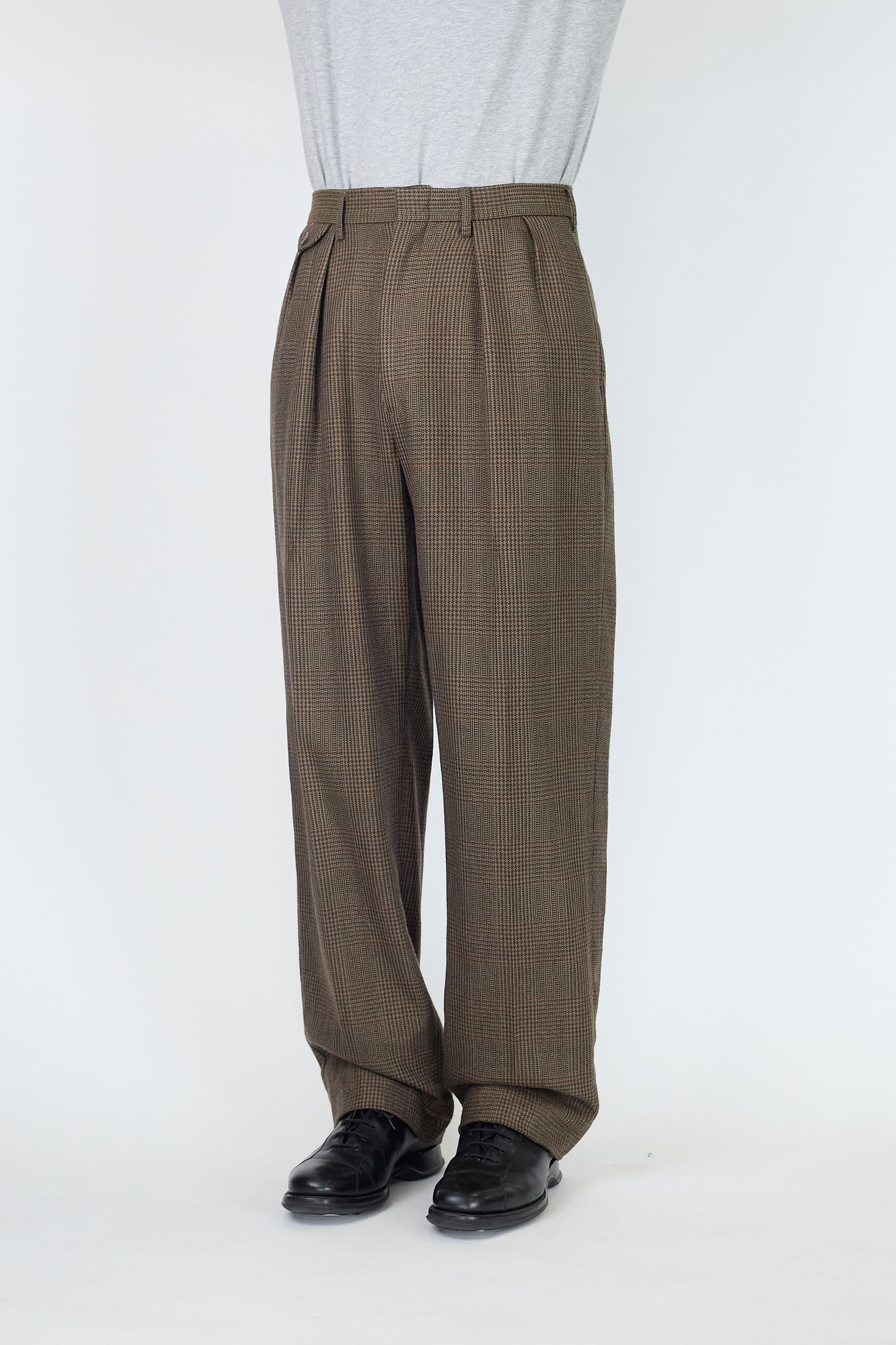 POLO BY RALPH LAUREN BROWN WOOL WIDE PANTS