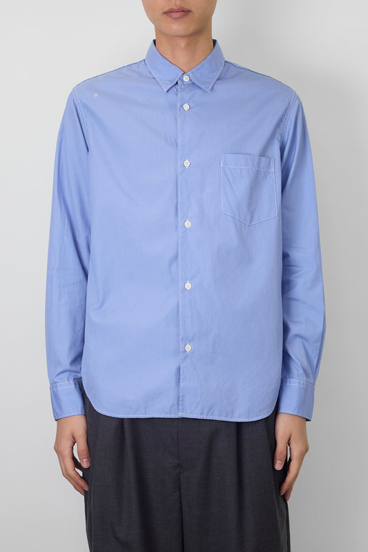 COMME DES GARCONS HOMME BLUE WIDE CLASSIC SHIRT