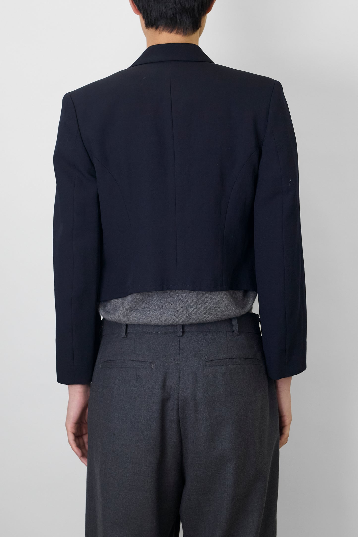 ROBE DE CHAMBRE COMME DES GARCONS NAVY WOOL SHORT JACKET