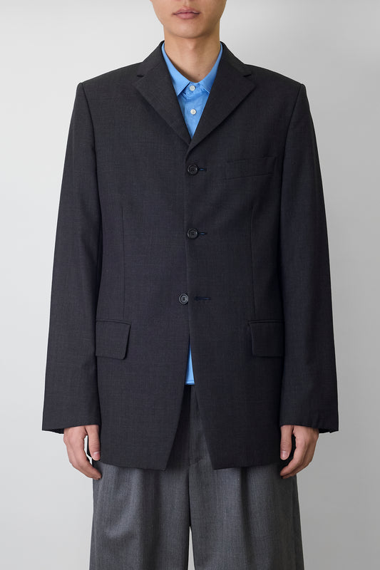 DRIES VAN NOTEN GRAY WOOL TAILORED JACKET MADE IN BELGIUM