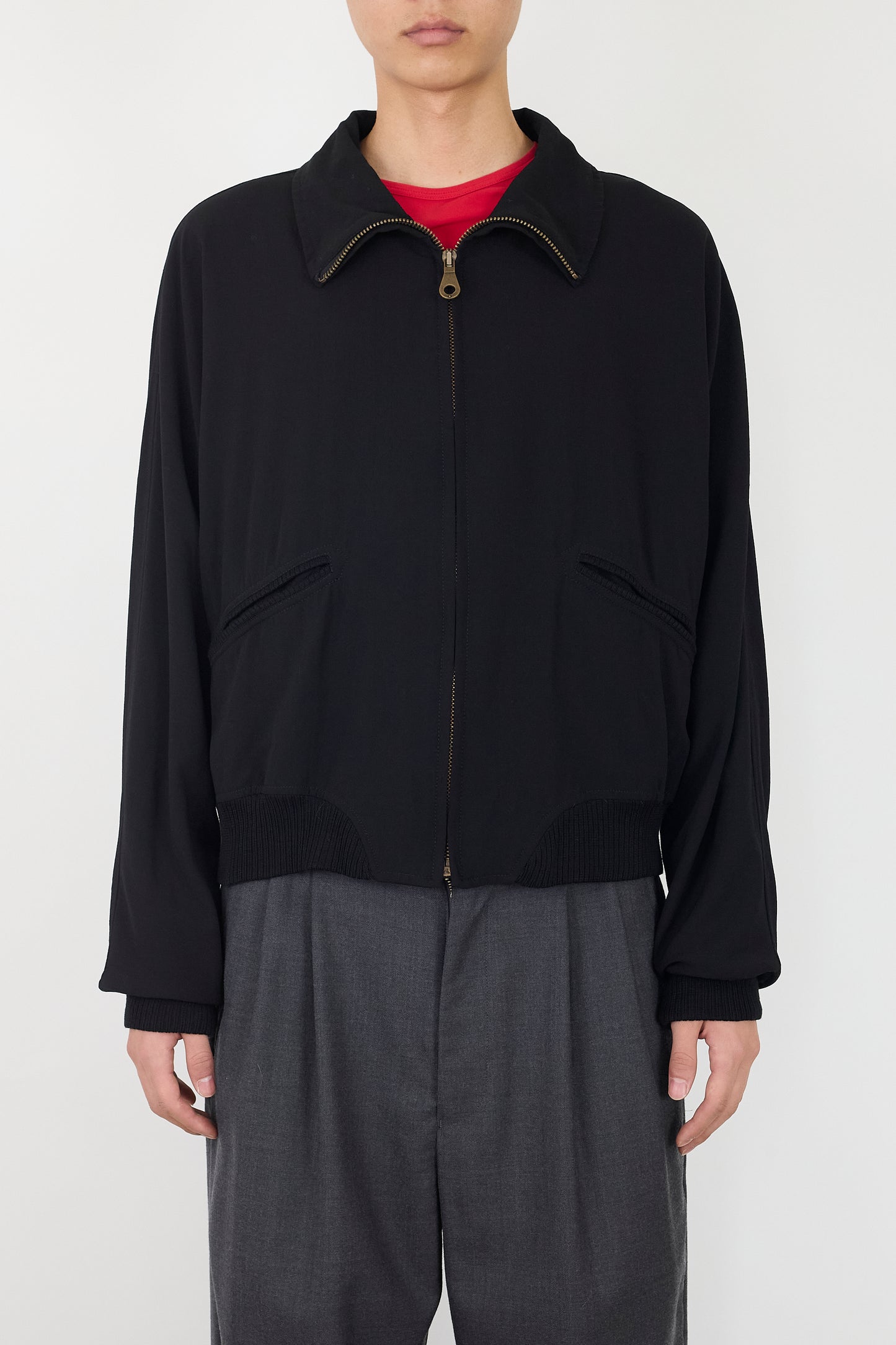 GIORGIO ARMANI BLACK WOOL SHORT JACKET MADE IN ITALY