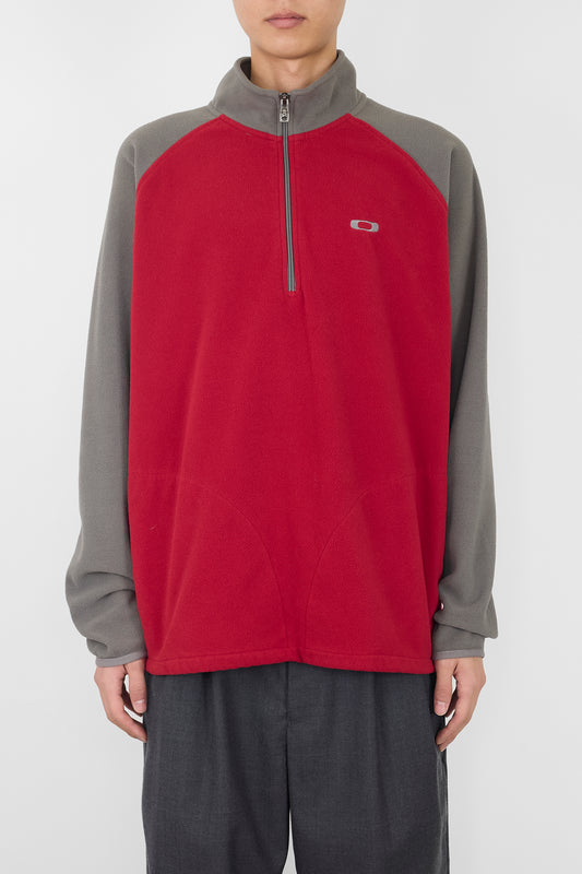 OAKELY DESIGNED RED GRAY LONG SLEEVE SHIRT
