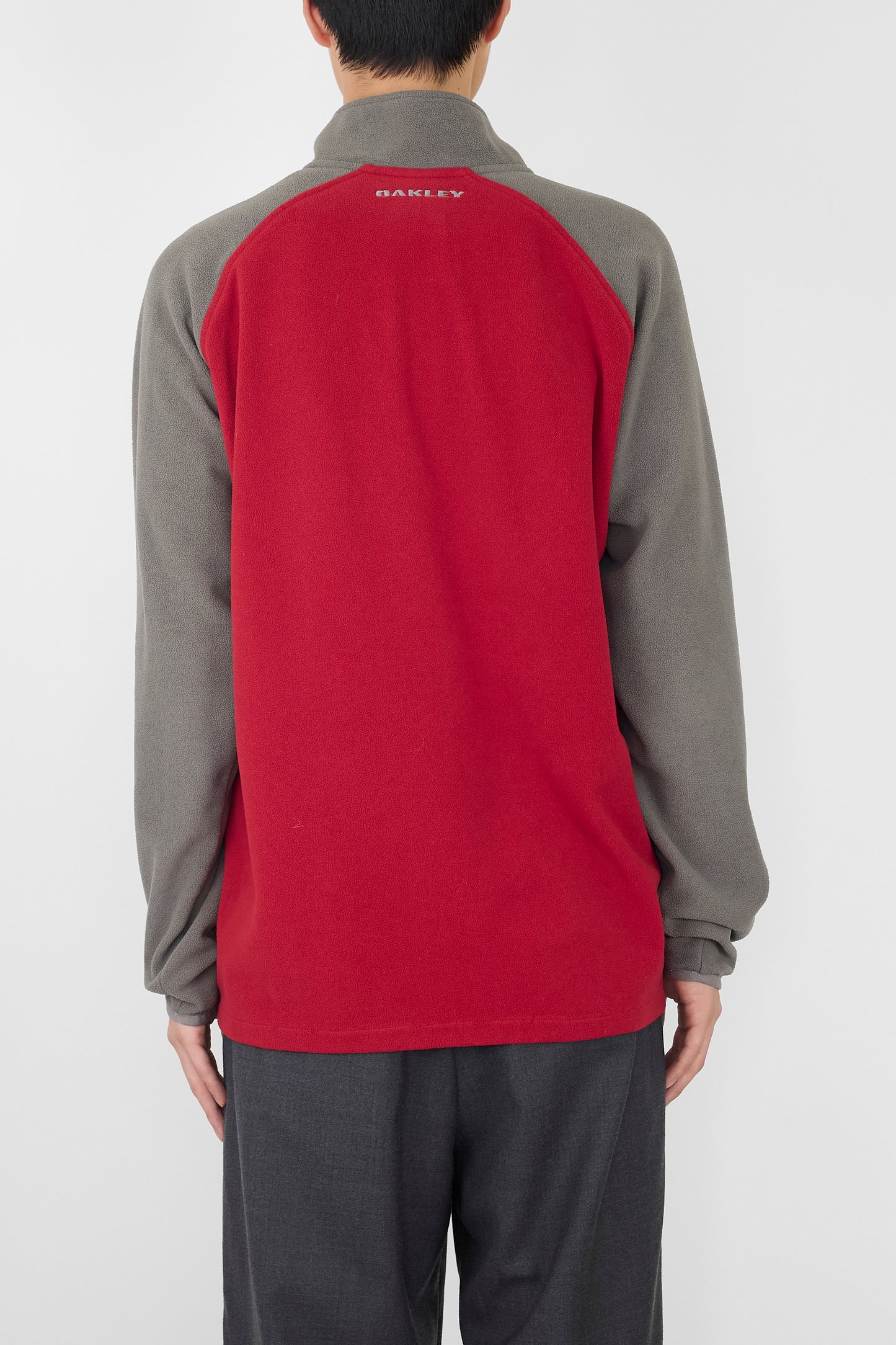 OAKELY DESIGNED RED GRAY LONG SLEEVE SHIRT