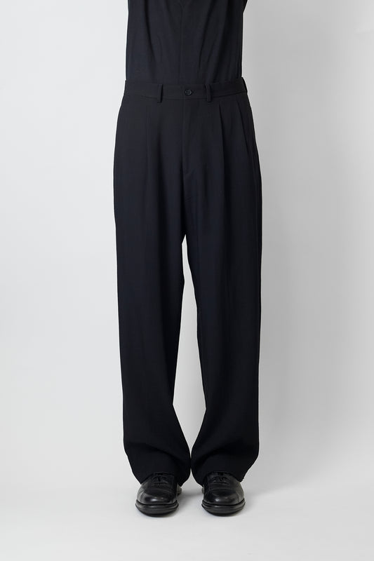 EMPORIO ARMANI GRAY WOOL WIDE PANTS MADE IN ITALY